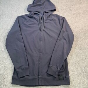 SAXX Down Time Hoodie Mens Large Blue Full Zip Stretch Jacket
